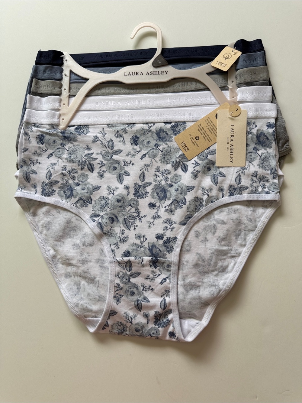 LAURA ASHLEY ORGANIC COTTON SZ L PANTIES NEW!